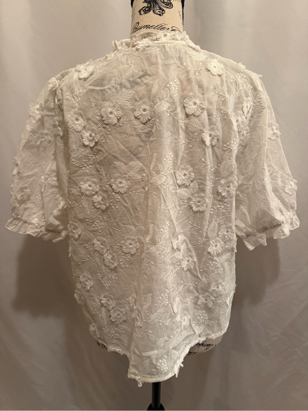 Nanette Lepore White Floral Embroidered Button-Up Blouse - Picture 2 of 5